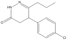 Molecular Structure of 141235-28-1 (3(2H)-Pyridazinone, 5-(4-chlorophenyl)-4,5-dihydro-6-propyl-)
